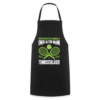 Joueur de tennis offre des tenues de paroles de tennis - Tablier de cuisine - noir - Devant - AI Model Male 185 dark (185cm)