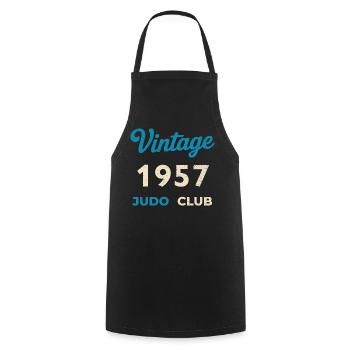 Vintage 1957 Judo Club Retro Geburtsjahr Geschenk - Kochschürze - Schwarz - Vorne - AI Model Male 185 dark (185cm)