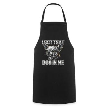 Chihuahua dit de l’humour Une idée de cadeau drôle - Tablier de cuisine - noir - Devant - AI Model Male 185 dark (185cm)