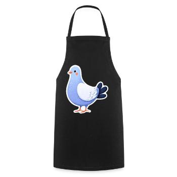 Blue Dove Aufkleber-Illustration - Kochschürze - Schwarz - Vorne - AI Model Male 185 dark (185cm)