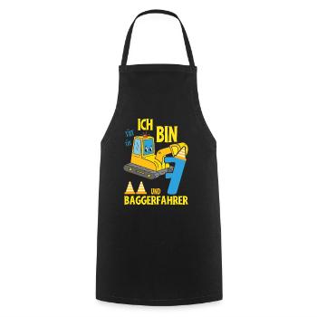 Birthday Excavator 7 Years Excavator Party Gift - Cooking Apron - black - Front - AI Model Male 185 dark (185cm)