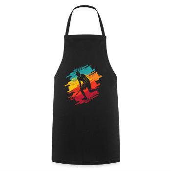 Floorball Player Retro Floorballer Floorball - Cooking Apron - black - Front - AI Model Male 185 dark (185cm)