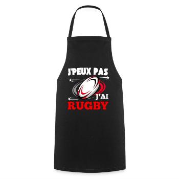 I can't I have rugby fan supporter France gift - Cooking Apron - black - Front - AI Model Male 185 dark (185cm)