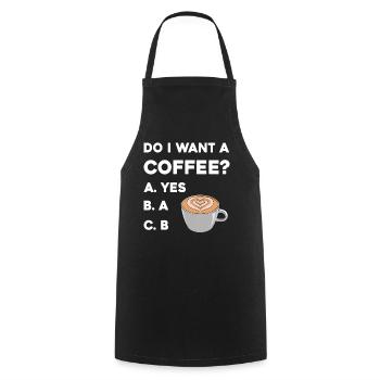 Kaffeefrage Latteherz - Kochschürze - Schwarz - Vorne - AI Model Male 185 dark (185cm)