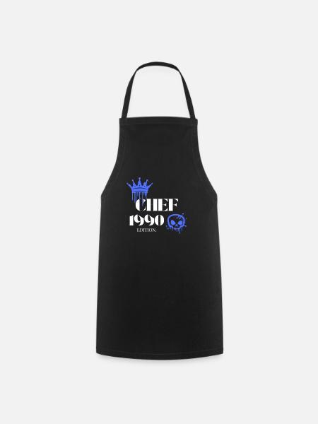 Chef Edition 1990 35th Birthday Saying - Cooking Apron - black