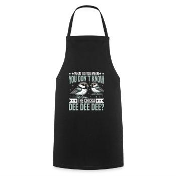  Chickadee Chick Birding Birder Stuffed Animal - Cooking Apron - black - Front - AI Model Male 185 dark (185cm)