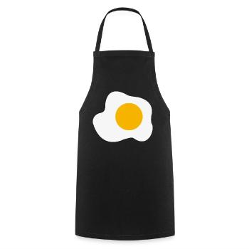 Fried Egg Breakfast Graphic Humor - Cooking Apron - black - Front - AI Model Male 185 dark (185cm)