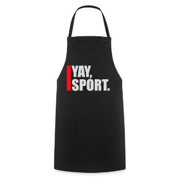 Yay Go Sports Sarcastic Funny Anti Sports Humor - Cooking Apron - black - Front - AI Model Male 185 dark (185cm)