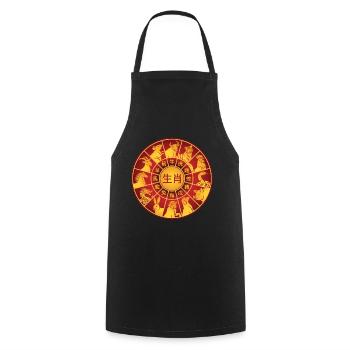Chinesisches Neujahr Chinesisches Tierzeichen Bagua - Kochschürze - Schwarz - Vorne - AI Model Male 185 dark (185cm)