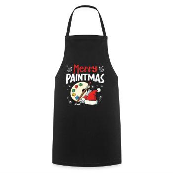 Merry Paintmas Lustiger Künstler-weihnachtsmaler - Kochschürze - Schwarz - Vorne - AI Model Male 185 dark (185cm)