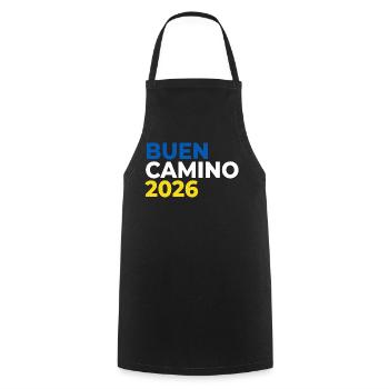 Buen Camino 2026 | Way of St. James, Pilgrims, Santiago - Cooking Apron - black - Front - AI Model Male 185 dark (185cm)