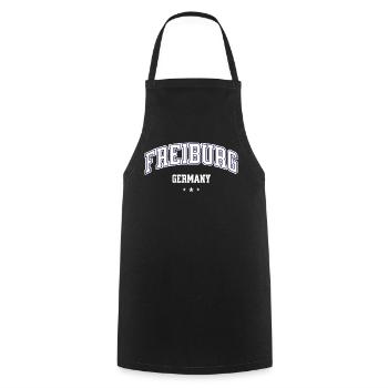 Freiburg Germany College Style Design - Cooking Apron - black - Front - AI Model Male 185 dark (185cm)