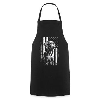 Grey Dog with Stars Stripes - Cooking Apron - black - Front - AI Model Male 185 dark (185cm)