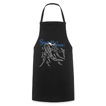 Save The  Sea Ocean Lifeline - Cooking Apron - black - Front - AI Model Male 185 dark (185cm)