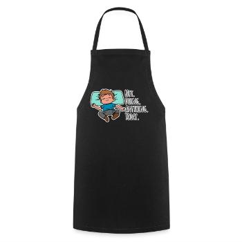 Today I don't do anything, absolutely nothing! - Cooking Apron - black - Front - AI Model Male 185 dark (185cm)