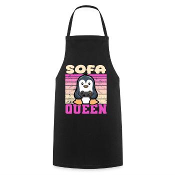Gamer queen - Cooking Apron - black - Front - AI Model Male 185 dark (185cm)