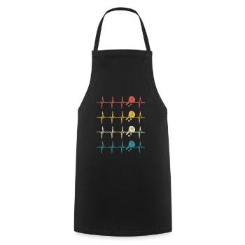 Padel heartbeat retro padel - Cooking Apron - black - Front - AI Model Male 185 dark (185cm)