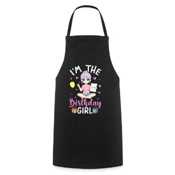 I'm The Birthday Girl - Cooking Apron - black - Front - AI Model Male 185 dark (185cm)