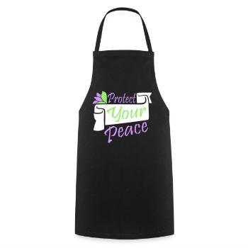 Protect Your Peace Mental Health Mindfulness - Cooking Apron - black - Front - AI Model Male 185 dark (185cm)