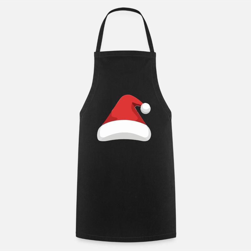 Elf Hat Santa Hat - Cooking Apron - black