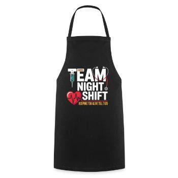 Team Night Shift Night Shift Heroes - Cooking Apron - black - Front - AI Model Male 185 dark (185cm)