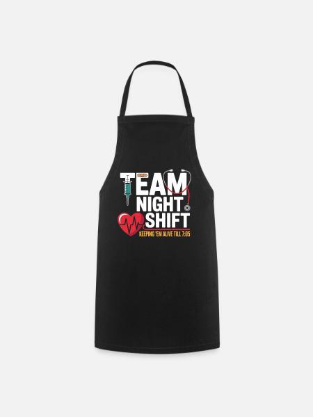 Team Night Shift Nachtschicht Helden - Kochschürze - Schwarz