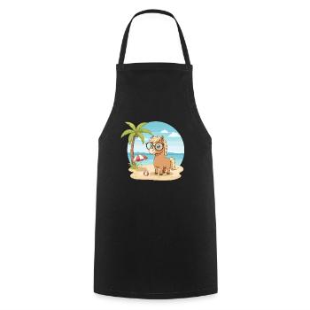 Süßes Pferd mit Brille Strandsommerurlaub - Kochschürze - Schwarz - Vorne - AI Model Male 185 dark (185cm)