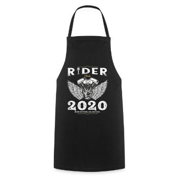 Rider depuis 2020 - élevé sur la vitesse et l’acier - Tablier de cuisine - noir - Devant - AI Model Male 185 dark (185cm)