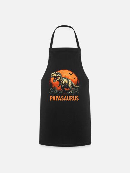 Papasaurus Bester Papa starker Vater Geschenk  - Kochschürze - Schwarz