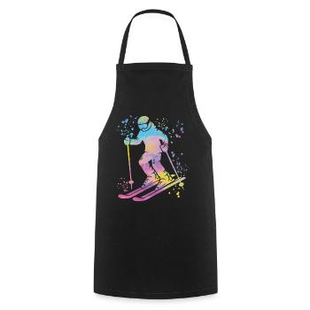 Alpine skiing Winter sports Nordic skiing - Cooking Apron - black - Front - AI Model Male 185 dark (185cm)