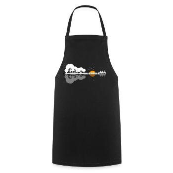 Guitar Nature Forest Trees Reflection Music Gift - Cooking Apron - black - Front - AI Model Male 185 dark (185cm)