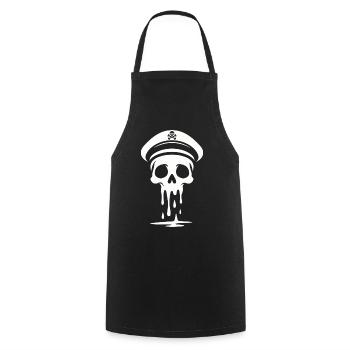 Melting Captain Skull Skull Captain Hat - Cooking Apron - black - Front - AI Model Male 185 dark (185cm)