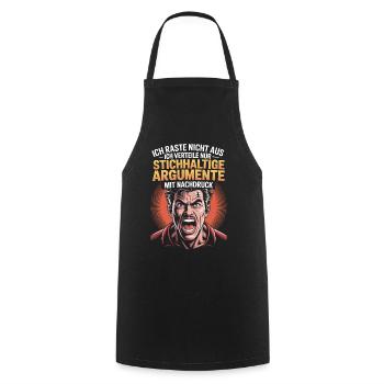 Valid arguments comic man - Cooking Apron - black - Front - AI Model Male 185 dark (185cm)