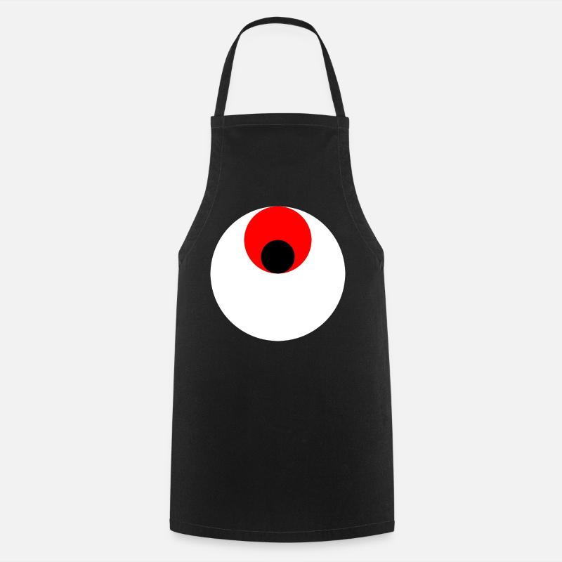 3 circles, white, red and black - Cooking Apron - black
