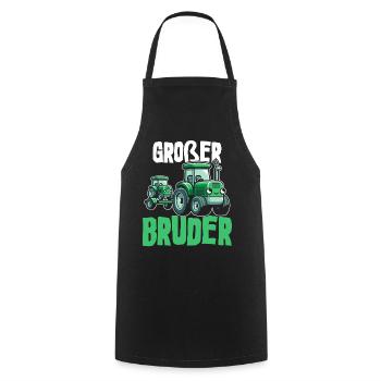 Big Brother Tractor Older Baby Siblings - Cooking Apron - black - Front - AI Model Male 185 dark (185cm)