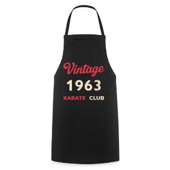Vintage 1963 – Année de naissance rétro du Karate Club - Tablier de cuisine - noir - Devant - AI Model Male 185 dark (185cm)
