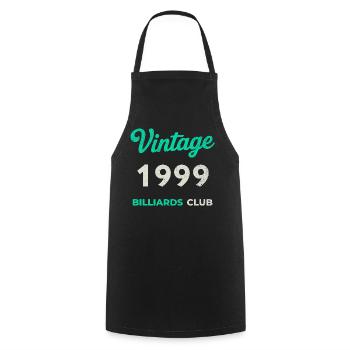 Vintage 1999 – Année de naissance rétro du Billiards Club - Tablier de cuisine - noir - Devant - AI Model Male 185 dark (185cm)