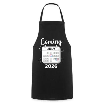 Baby Coming July 2026 Funny Baby Shower Gift - Cooking Apron - black - Front - AI Model Male 185 dark (185cm)