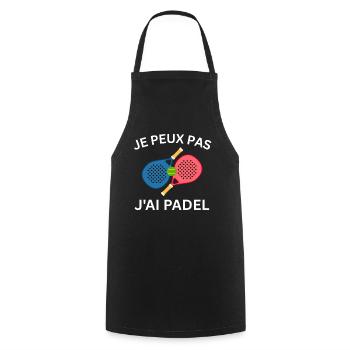 Ich kann kein Padel haben - Kochschürze - Schwarz - Vorne - AI Model Male 185 dark (185cm)