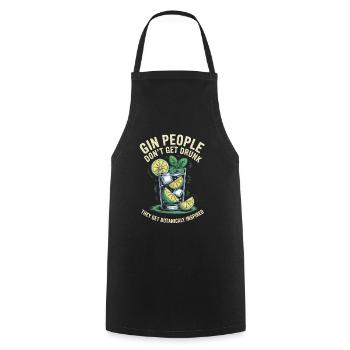 Gin People Don't Get Drunk Botanicaly Inspired - Cooking Apron - black - Front - AI Model Male 185 dark (185cm)