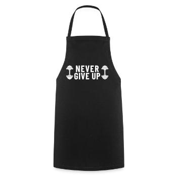 N'abandonnez jamais les haltères en salle de sport - Tablier de cuisine - noir - Devant - AI Model Male 185 dark (185cm)