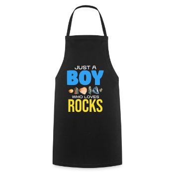 Only a boy loves stones - Cooking Apron - black - Front - AI Model Male 185 dark (185cm)