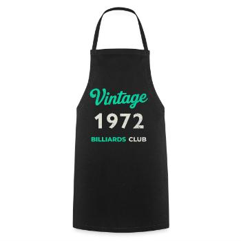 Vintage 1972 – Billiards Club Année de naissance rétro - Tablier de cuisine - noir - Devant - AI Model Male 185 dark (185cm)