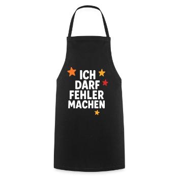 I am allowed to make mistakes, courage to learn - Cooking Apron - black - Front - AI Model Male 185 dark (185cm)