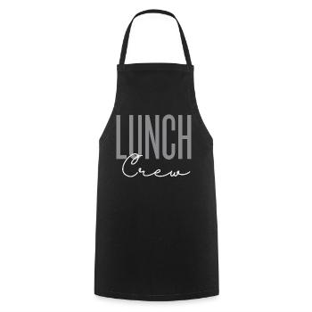 Patronne, Employée de la cafétéria - Tablier de cuisine - noir - Devant - AI Model Male 185 dark (185cm)