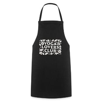 Yoga lover club funny yogi friends matching - Cooking Apron - black - Front - AI Model Male 185 dark (185cm)
