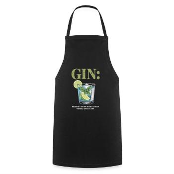Gin Because I Like My Regrets Crisp Herbal 43% - Cooking Apron - black - Front - AI Model Male 185 dark (185cm)