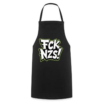 FCK NZS Statement gegen Rassismus - Kochschürze - Schwarz - Vorne - AI Model Male 185 dark (185cm)