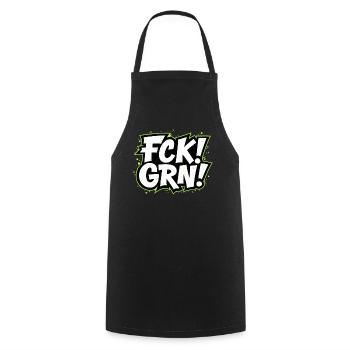FCK GRN Statement Schriftzug - Kochschürze - Schwarz - Vorne - AI Model Male 185 dark (185cm)