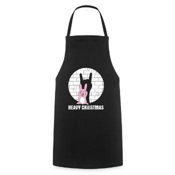 Noël intense | Drôle de lapin métallique - Tablier de cuisine - noir - Devant - AI Model Male 185 dark (185cm)